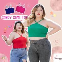 ?JuBu JuBu?Candy Cami Top เสื้อสายเดี่ยวไขว้หน้า เสื้อสาวอวบ เสื้อซับใน หน้าอก 34-50 นิ้ว พร้อมส่ง#502