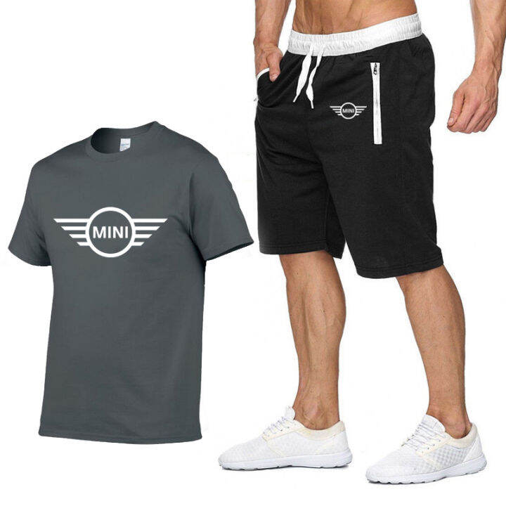 summer-men-t-shirt-mini-car-logo-printing-fashion-casual-cotton-short-sleeve-round-neck-mens-t-shirt-shorts-2-piece-suit