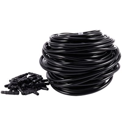 20m 4/7mm Hose Garden Water -Irrigation Pipe With 20 Pcs Tee Connectors Gardening Lawn Agriculture Sprinking Drip Tube