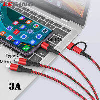 Usb หลายตัวไนลอนถัก3 In 1สายเคเบิลอะแดปเตอร์ชาร์จเร็วสุดๆสำหรับ Type-C Iphone Android