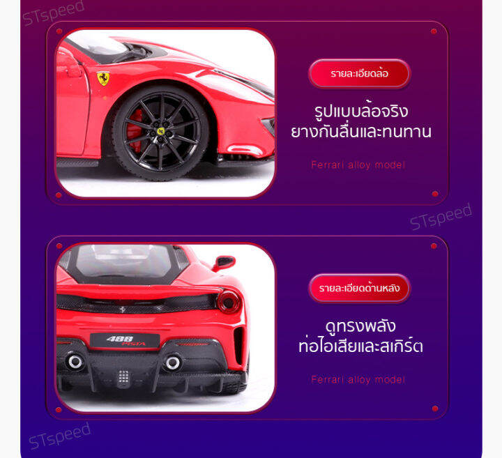 โมเดลรถเหล็ก-ferrari-ขนาด-1-24-เสมือนจริง-เปิดประตูได้-โมเดลรถยนต์-รถเหล็กโมเดล-โมเดลรถ