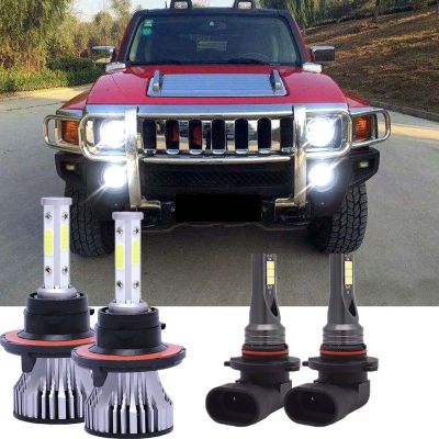 ไฟหน้า ไฟตัดหมอก Led 4 ดวง สําหรับ Hummer H3 H13 2006-2010 รับประกัน 10 เดือน