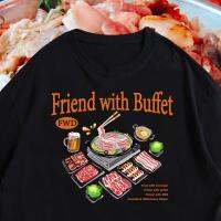 ข้อเสนอพิเศษ 2023เสื้อยืดผ้าฝ้าย(พร้อมส่งเสื้อเฮีย) เสื้อ FWB  friend with buffet มีทั้งขาว ครีม และดำ cotton 100%S-5XL