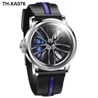 Creative hip-hop man new mens fashion brand watch tape tires cool pack to force quartz movement