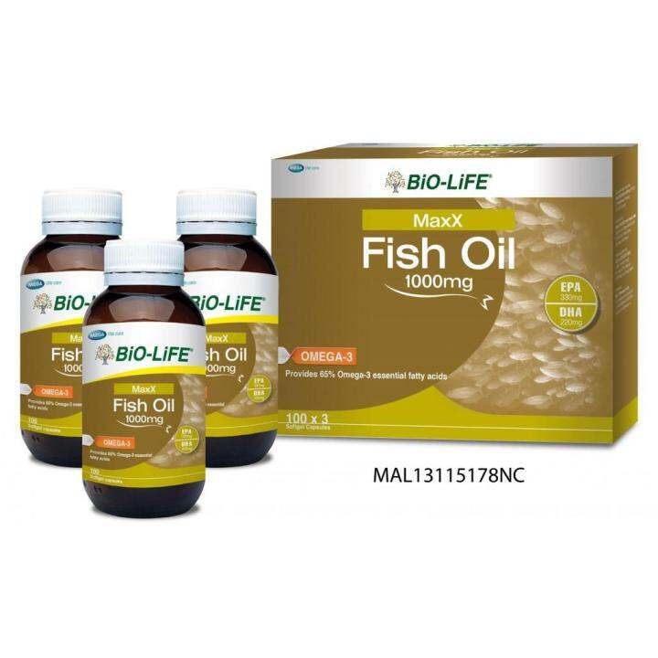 Bio Life Maxx Fish Oil 1000mg 3x100s | Lazada