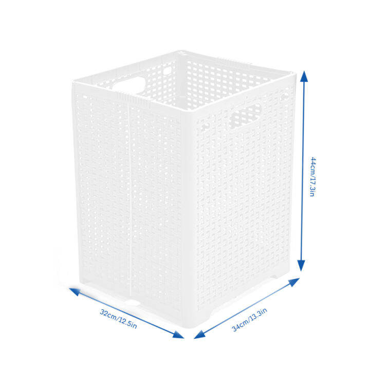 ตะกร้าซักผ้าพับได้ขนาดใหญ่-ตะกร้าซักผ้าแบบแขวนตะกร้าพลาสติกตาข่ายพร้อมที่จับตะกร้าซักผ้าแบบพกพาคุณภาพสูง