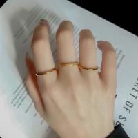 Titanium steel 18 k gold finger ring female junior iii small circle ins cold wind web celebrity fold wear no fading