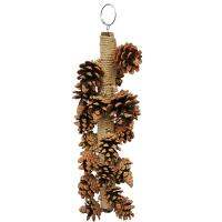 แขวนไม้ Pine Cones กรงนกตลกเคี้ยวของเล่นสำหรับ Finch Cockatoos ของขวัญสำหรับ Parrot BIRD Lover Durtable สำหรับ Pla