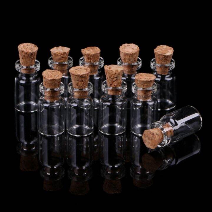 10pcs-mini-glass-wish-bottle-vial-with-cork-stopper-storage-pendant-0-5-1-2-20ml-dropshipping