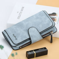 Women Wallets Long Solid Color Buckle Zipper Coin Purses Female Cute Letter Credit Card Holder Multifunction Clutch Money Clip