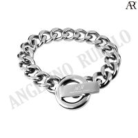 ANGELINO RUFOLO Bracelet ดีไซน์ Snare Chain สร้อยข้อมือผู้ชาย Stainless Steel 316L(สแตนเลสสตีล)คุณภาพเยี่ยม สีเงิน