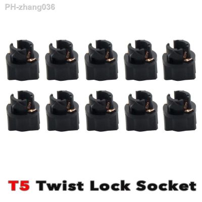 50 Pcs T5 Twist Lock Socket Wedge 3/8 quot; PC 37 74 73 Auto Dashboard Instrument Panel Lamps Holder Plug Car Dash LED Lights Base