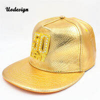 Hip-hop Cap Flat Hat Luxury 50Cent Caps PU Leather hip hop DJ rap hats men women gift