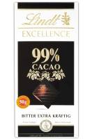 lindt Excellent Chocolate 99% Cocoa Bitter Extra Kraftig น้ำหนัก 50 กรัม BBF 31/03/24