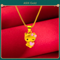 ASIX GOLD สร้อยคอจี้แมวชุบทอง 24K สร้อยคอผู้หญิง สีไม่เปลี่ยนเป็นสีดํา ไม่ลอกออก ของขวัญสําหรับเพื่อน