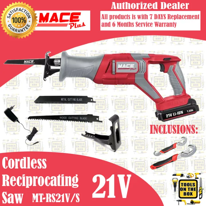Mace Plus Cordless Reciprocating Saw MTRS21V/S with 1x battery, 1x