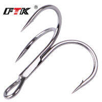 FTK ตะขอตกปลา 10-20pcs คาร์บอน TREBLE Hooks Super SHARP Solid ขนาด 3/0 #-14 # Triple barbed เหล็กตกปลา BASS Lure Hook-hexinge