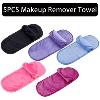 5Pcs Makeup Face Cleaning Towel Wipes Reusable Makeup Remover Towels Microfiber Cloth Pads Face Towel Skincare Beauty Tools