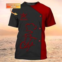 Newest Summer Mens T-shirt Chef Personalized Name 3D Printed t shirt Unisex Casual Tops For Chef DW162