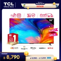 NEW 2022 4K BEST SELLER! TCL ทีวี 55 นิ้ว LED 4K UHD Google TV Wifi Smart TV OS (รุ่น 55T635) Google assistant & Netflix & Youtube-2G RAM+16G ROM, One Remote with Voice search, Edgeless Design, Dolby Audio,HDR10,Chromecast Built in