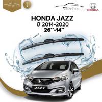 ก้านปัดน้ำฝนรถยนต์ ใบปัดน้ำฝน HONDA  JAZZ (GK) ปี 2014-2020 ขนาด 26 นิ้ว ,14 นิ้ว  (รุ่น 2 หัวล็อค U-HOOK)