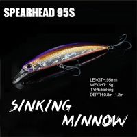 9.5cm 15g Fishing Lure Minnow Wobbler SPEARHEAD RYUKI 95S Long Cast Sinking Trolling Swimbait Jerkbait Artificial Bait Bass Bait