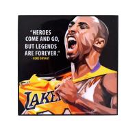 Kobe Byrant 24อุปกรณ์แมมบาสีดำวีรบุรุษมาและไปแต่ตำนานตลอดไปลายพิมพ์ภาพวาดผลงานศิลปะป๊อปที่มีชื่อเสียงกรอบโปสเตอร์/