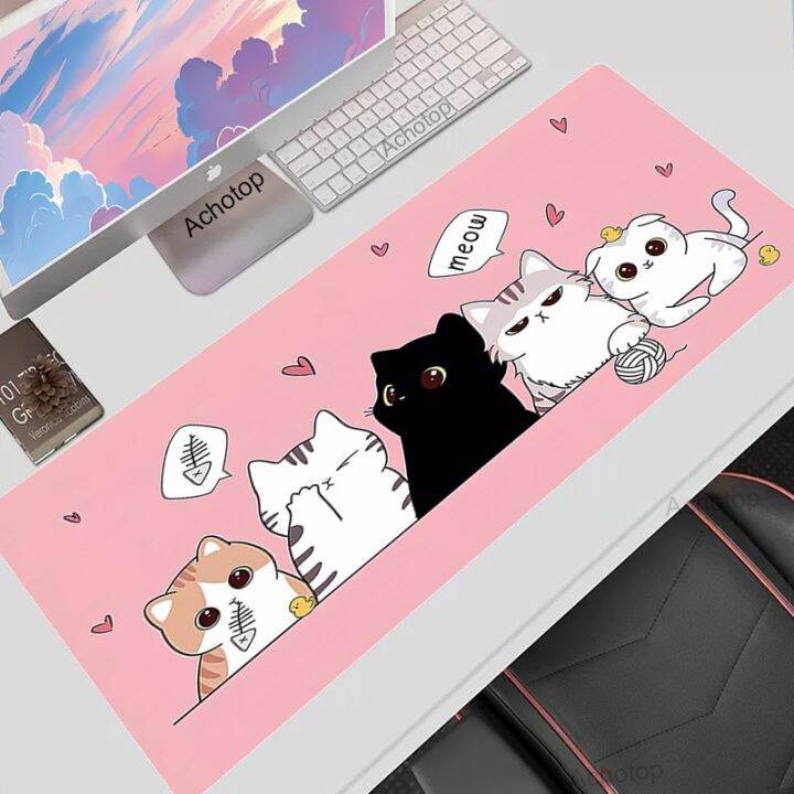 Pink Cute Cat Mouse Pads Gaming Mousepad Gamer Mouse Mat Keyboard Mats