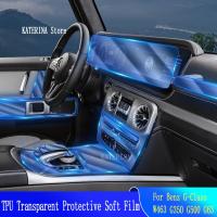 For G-Class G350 G500 G63(2019-2023) Anti-scratch Car Interior Center Console Transparent TPU Protective Film