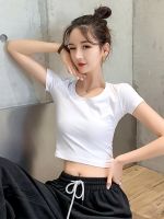 [COD] Navel short half-sleeve t-shirt leaking belly button high waist tight top slim fit womens sexy 2022 new spring summer