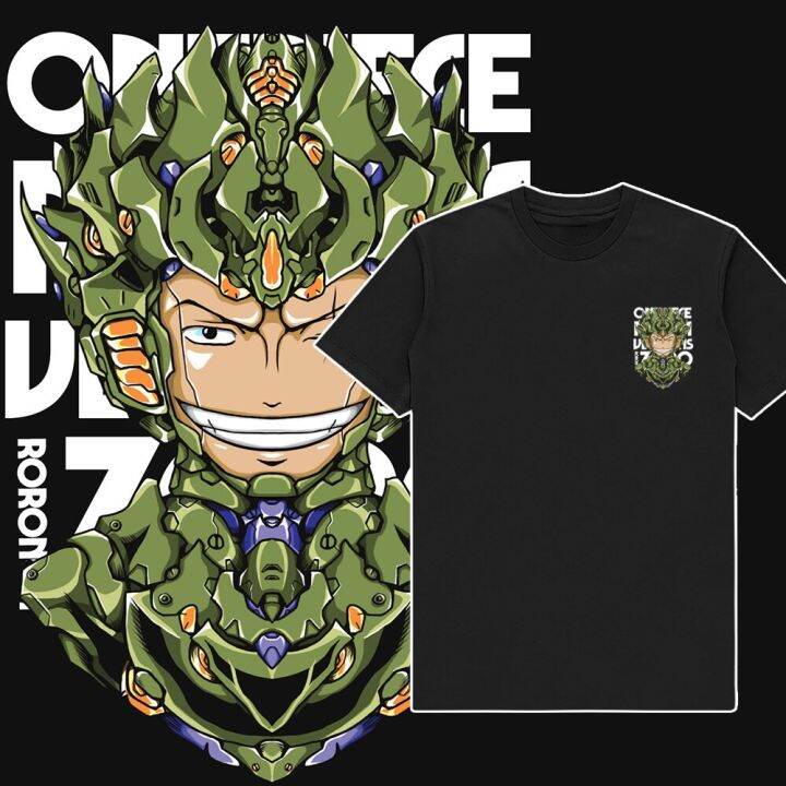 2023-new-ผู้สร้างดั้งเดิม-เสื้อยืดแฟชั่น-street-เสื้อยืดอนิเมะ-onepiece-mecha-roronoa-zoro-เสื้อยืดพิมพ์ลาย