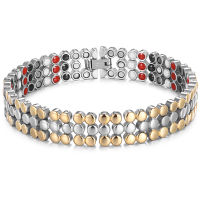 RainSo Women Stainless Steel Bracelets Magnetic Charm Bio Energy Therapy Gold Bracelet Viking for Women Health Luxury Jewelry