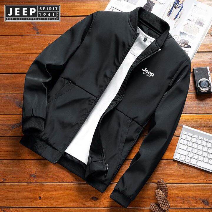 JEEP SPIRIT 1941 ESTD Casual Men's Bomber Jacket Fashion Outdoor