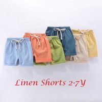 Childrens Shorts 2-7 Years Summer Boys Girls Thin Cotton Linen Pants Baby Loose Casual Sports Short Kids Clothes Beach Shorts