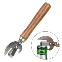 Wooden Handle Can Opener Multifunctional Beer Bottle Opener Tin Can Opener Portable Ergonomic Design Safe Effortless For Kitchen