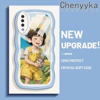 Chenyyka เคส A30s A50s A50ลายการ์ตูนผู้หญิงและสุนัข,เคสมือถือกันกระแทกแบบใสนิ่มลายคลื่นขอบเคสป้องกันซิลิกาเจลโปร่งใสลายกล้องถ่ายรูปสุดสร้างสรรค์