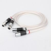 Pair 7N OCC Pure Copper Silver Plated Audio Balance Cable Hifi XLR Cable With Carbon Fibert XLR Plug