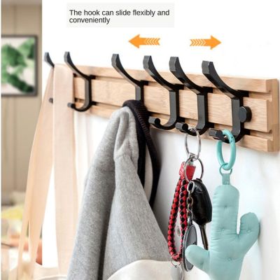 Bamboo Board Coat Rack Hanger Available Hooks for Bags Clothes in Hallway Entryway Bedroom Bathroom