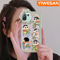 YIWESAN เคสสำหรับ Xiaomi 11 Lite 5G 11 Lite 5G Ne,เคสการ์ตูนอนิเมะ Crayon Shin-Chan เคสมือถือโปร่งใสกันกระแทกดีไซน์ใหม่ปิศาจน้อยเลนส์กล้องถ่ายรูปเคสป้องกันซิลิโคนใส