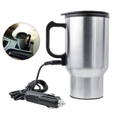 แก้วต้มน้ำ แก้วต้มน้ำในรถ 450 มล แก้วกาแฟอุ่นร้อนไฟฟ้า แก้วอุ่นร้อนติดรถยนต์ แก้วน้ำร้อน แก้วกาแฟ 450ml Electric Mug ใช้ในรถยนต์ รักษาอุณหภูมิ