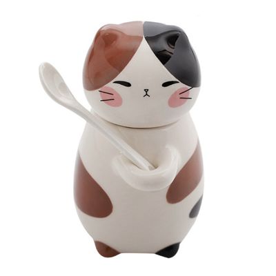 2021Halloween Gifts New Cute Cat Coffee Mug With Ceramics Spoon Creative Hand Painted Drinkware Milk Tea Cups Novelty Gifts