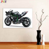 รถจักรยานยนต์ FAY-Kawasaki Ninja H2R โปสเตอร์ผ้าใบภาพศิลปะตกแต่งผนัง0725E2