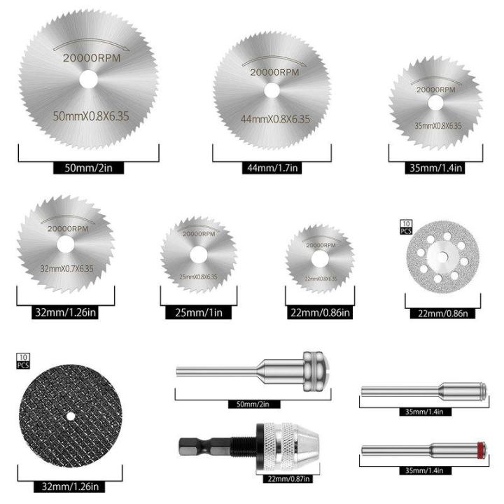 ล้อตัดขนาดเล็กอเนกประสงค์ชุดล้อตัดขนาดเล็ก60ชิ้นล้อตัดขนาดเล็กประสิทธิภาพสูงสว่านใบมีดไฮสปีดเห็นใบมีดขนาดเล็กล้อตัดขนาดเล็กสำหรับแก้วพลาสติก
