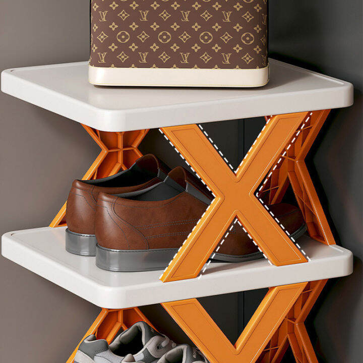 shoe-rack-ชั้นวางรองเท้า-ที่วางรองเท้า-รูปตัวx-ตู้เก็บรองเท้า-ชั้นเก็บรองเท้า-ขอบพลาสติก-อเนกประสงค์-a797