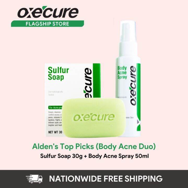 OXECURE Alden's Top Picks Body Acne Control Duo (Sulfur Soap and Body