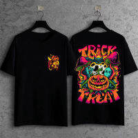 Guanyi Halloween Trick Or Treat Design Graphic Printed Tees Black Men Women Childrens Clothing S-5XL