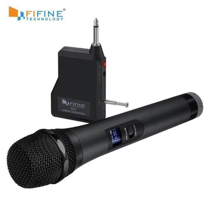 FIFINE UHF ระบบไมค์ไร้สายไมโครโฟนไดนามิก20ช่องสำหรับงานปาร์ตี้คาราโอเกะ ...