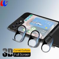 3ชิ้นเลนส์โค้ง3D กระจกนิรภัยสำหรับ Samsung Galaxy Z Flip5 5G Sumsung ZFlip 5 Flip 5 ZFlip5 2023 Sumsung ZFlip4 Z เคสคลุมป้องกันกล้อง Flip5