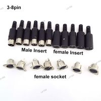 1pcs DIN Connector  3 4 5 6 7 8 Pin core Male female Terminal Mount Panel socket nut power Plug Plastic Handle Chassis Soldering YB8TH