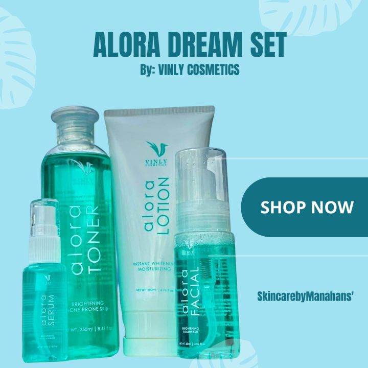 Alora Dream set by Vinly Skincare set Beauty product Toner Serum Lotion